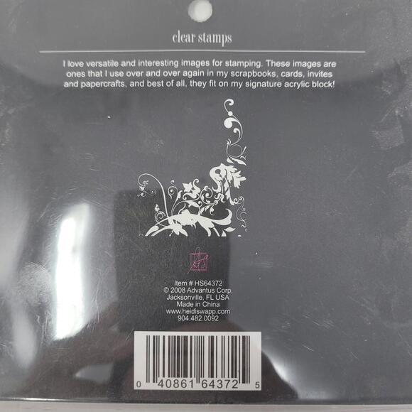 Heidi Swapp Clear Stamp Swirl Corner Accent 3.5x3" Acrylic HS64372 Unmounted - Picture 4 of 4